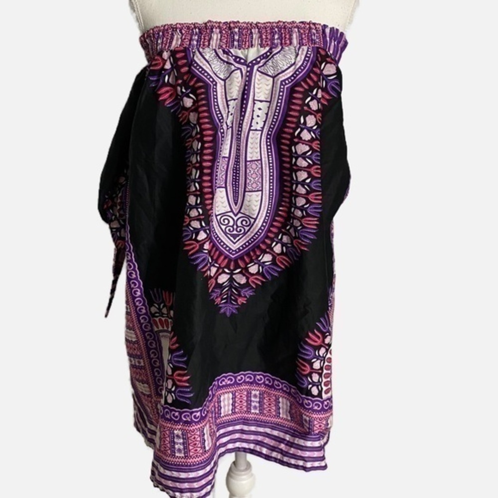 Ashley Stewart Off The Shoulder Colorful Print Plus Size Top